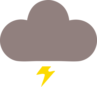 flat color retro cartoon storm cloud png