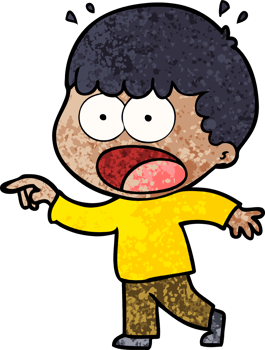 cartoon shocked man pointing drawing png