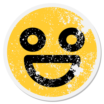 super happy face circular sticker png