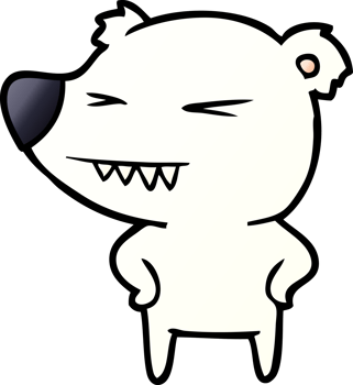 angry polar bear cartoon drawing png
