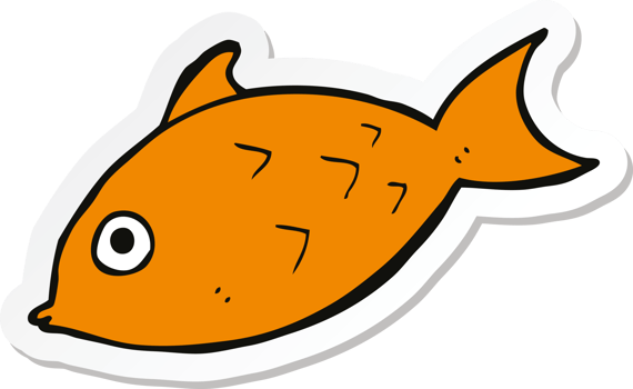 sticker of a cartoon fish png