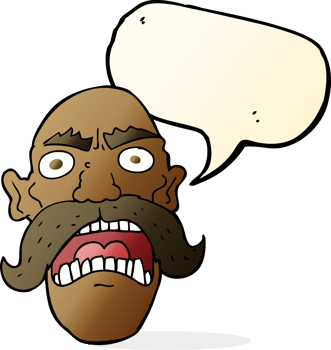 cartoon angry old man with speech bubble png