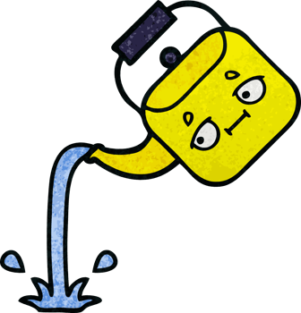 retro grunge texture cartoon pouring kettle png