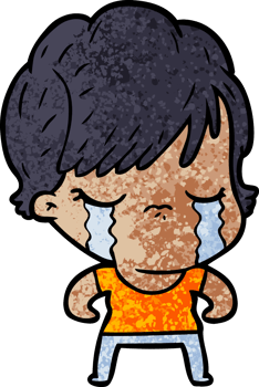 cartoon woman crying drawing png