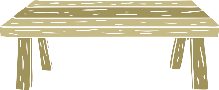 flat color style cartoon wooden table png