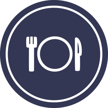 knife fork and plate circular icon png