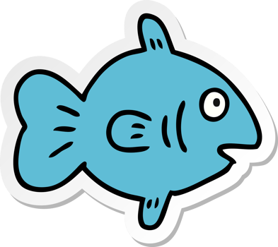 sticker cartoon doodle of a marine fish png