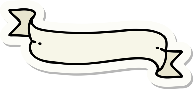 tattoo style sticker of a banner png
