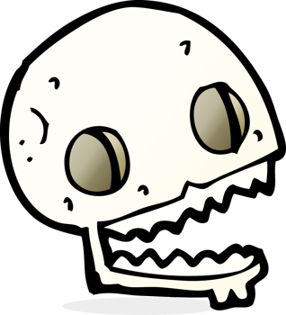 cartoon spooky skull png