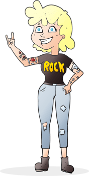 cartoon rock girl png