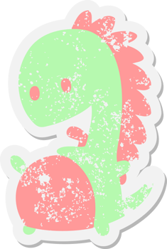 happy dinosaur grunge sticker png