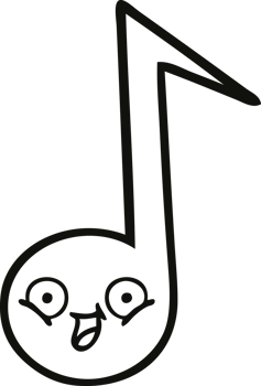 line drawing cartoon musical note png