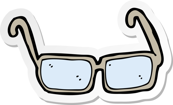 sticker of a cartoon spectacles png