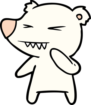 angry polar bear cartoon drawing png