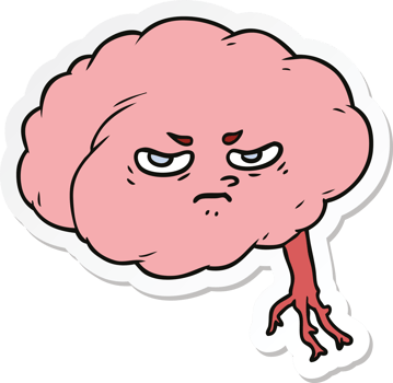 sticker of a cartoon brain png
