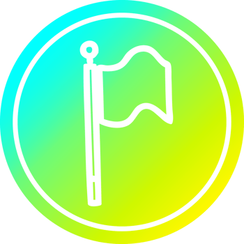 waving flag circular in cold gradient spectrum png