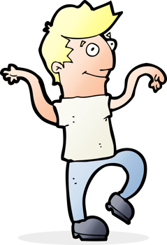 cartoon happy man doing funny dance png