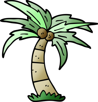 cartoon doodle palm tree png