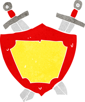 cartoon shield and swords png