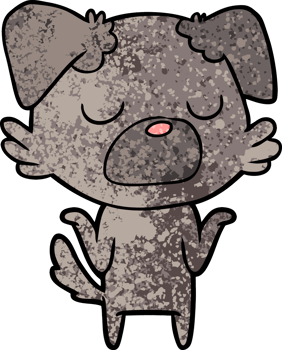 cartoon dog shrugging shoulders drawing png