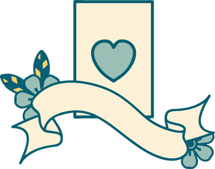 tattoo with banner of the ace of hearts png