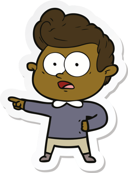 sticker of a cartoon staring man png