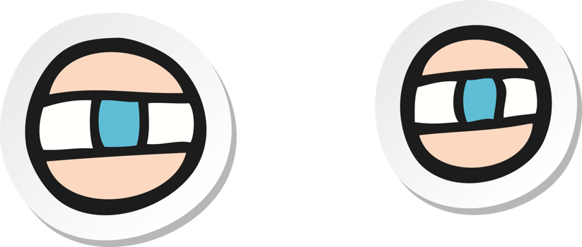 sticker of a cartoon scowling eyes png