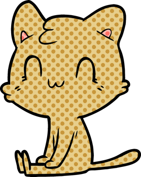 cartoon happy cat drawing png