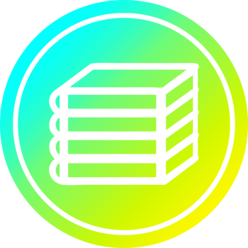 stack of books circular in cold gradient spectrum png