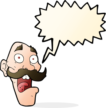 cartoon frightened old man with speech bubble png