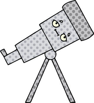 comic book style cartoon telescope png