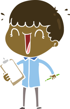 laughing flat color style cartoon man png