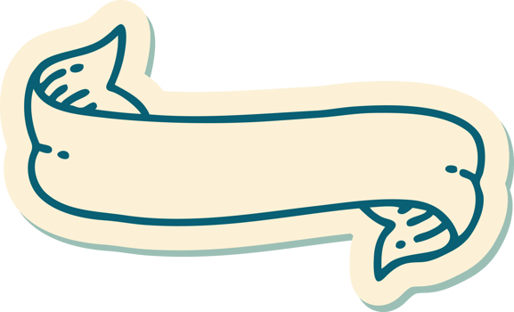 tattoo style sticker of a banner png