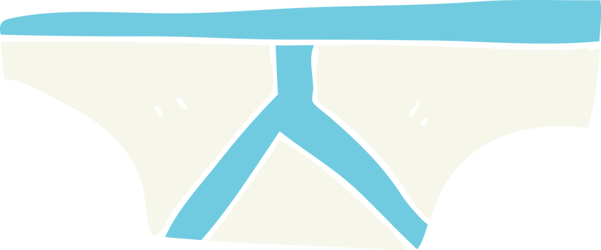 flat color illustration of a cartoon underpants png