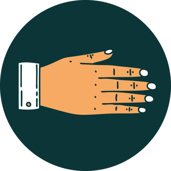 tattoo style icon of a hand png