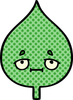 comic book style cartoon expressional leaf png