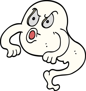 cartoon doodle angry ghost png