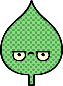 comic book style cartoon expressional leaf png