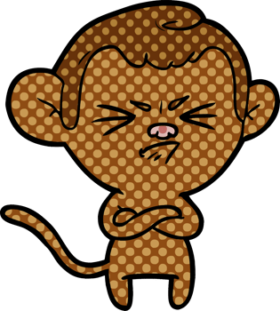 cartoon annoyed monkey drawing png