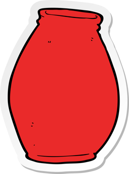 sticker of a cartoon vase png