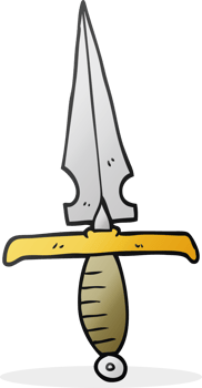 freehand drawn cartoon dagger drawing png