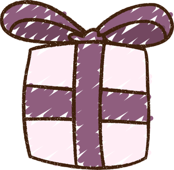Christmas Present Chalk Drawing png