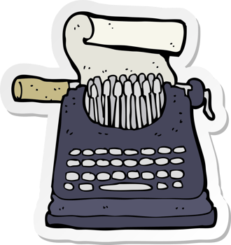 sticker of a cartoon typewriter png