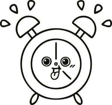 line drawing cartoon alarm clock png