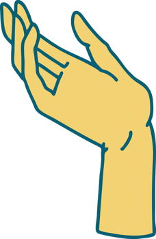 tattoo style icon of a hand png