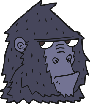 cartoon angry gorilla face drawing png