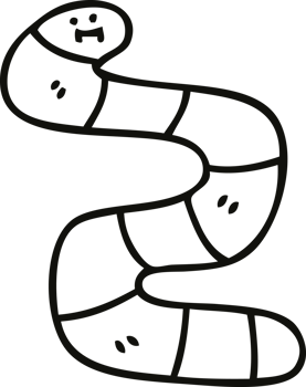 quirky line drawing cartoon worm png