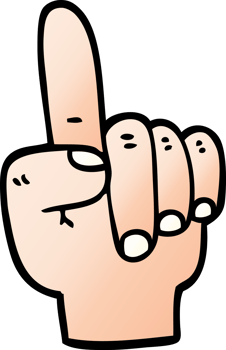 png gradient illustration cartoon pointing hand