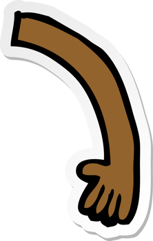 sticker of a cartoon arm png
