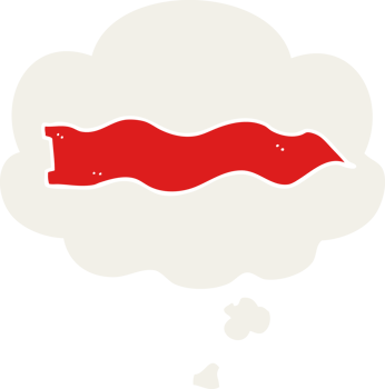 cartoon waving banner and thought bubble in retro style png